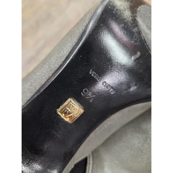 Pour La Victoire Alyssan Boots 9.5 Gray Silver Suede Heeled Pointed Toe Booties - Picture 8 of 9